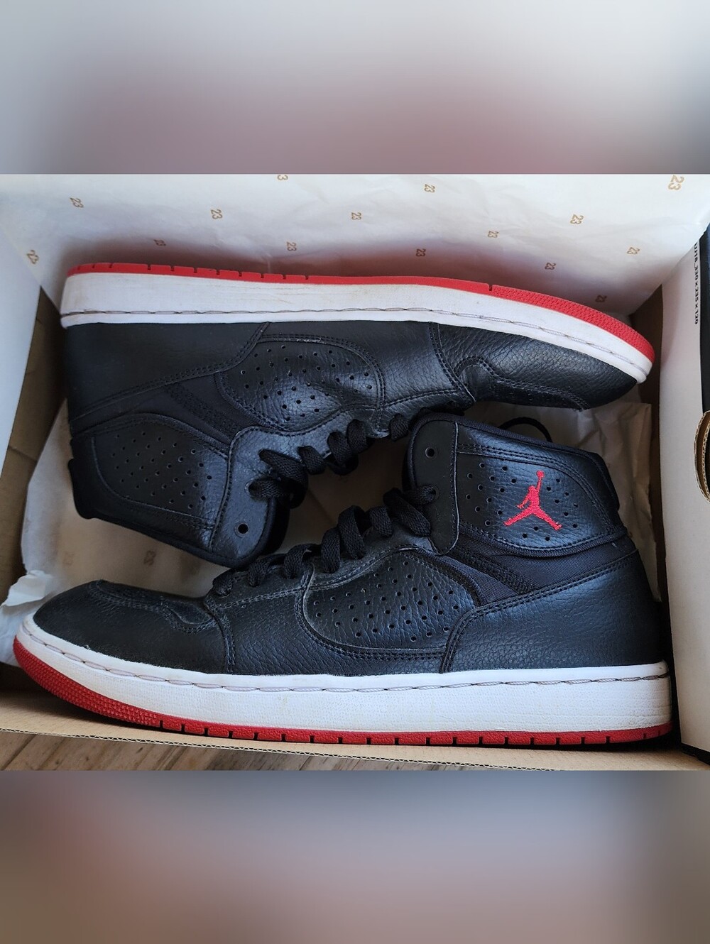 Jordan Access Bred Black Gym Red Size 10.5 (OG Box Included)